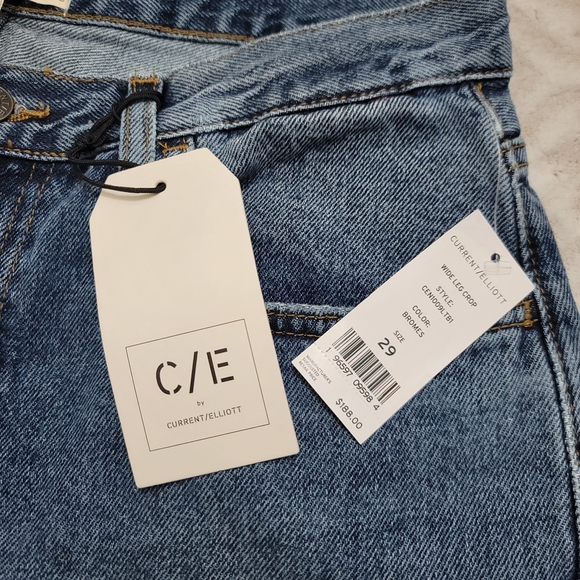 Current/Elliott Women's Wide Leg Crop Jeans Size 29 NWT Bromes Blue - Picture 15 of 16